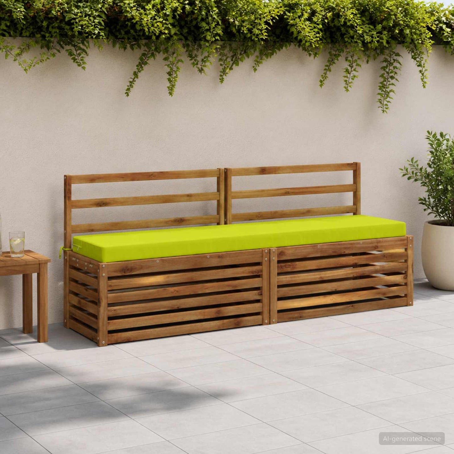 Bench Cushion SOEST 100% Polyester Bright Green 180 x 40 x 8 cm