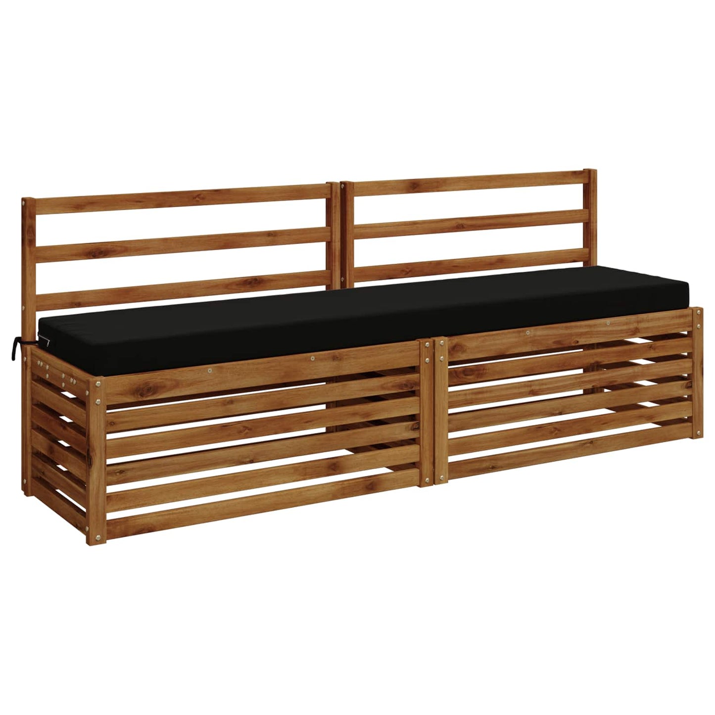 Bench Cushion SOEST 100% Polyester Black 170 x 40 x 8 cm