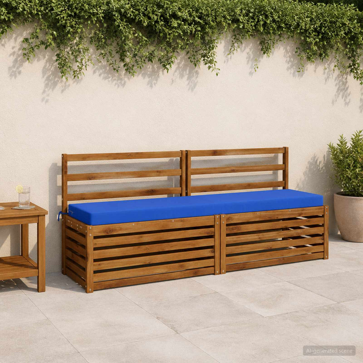 Bench Cushions SOEST 2 pcs 100% Polyester Royal Blue