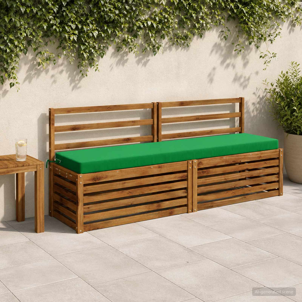 Bench Cushions SOEST 2 pcs 100% Polyester Green 180 x 40 x 8 cm