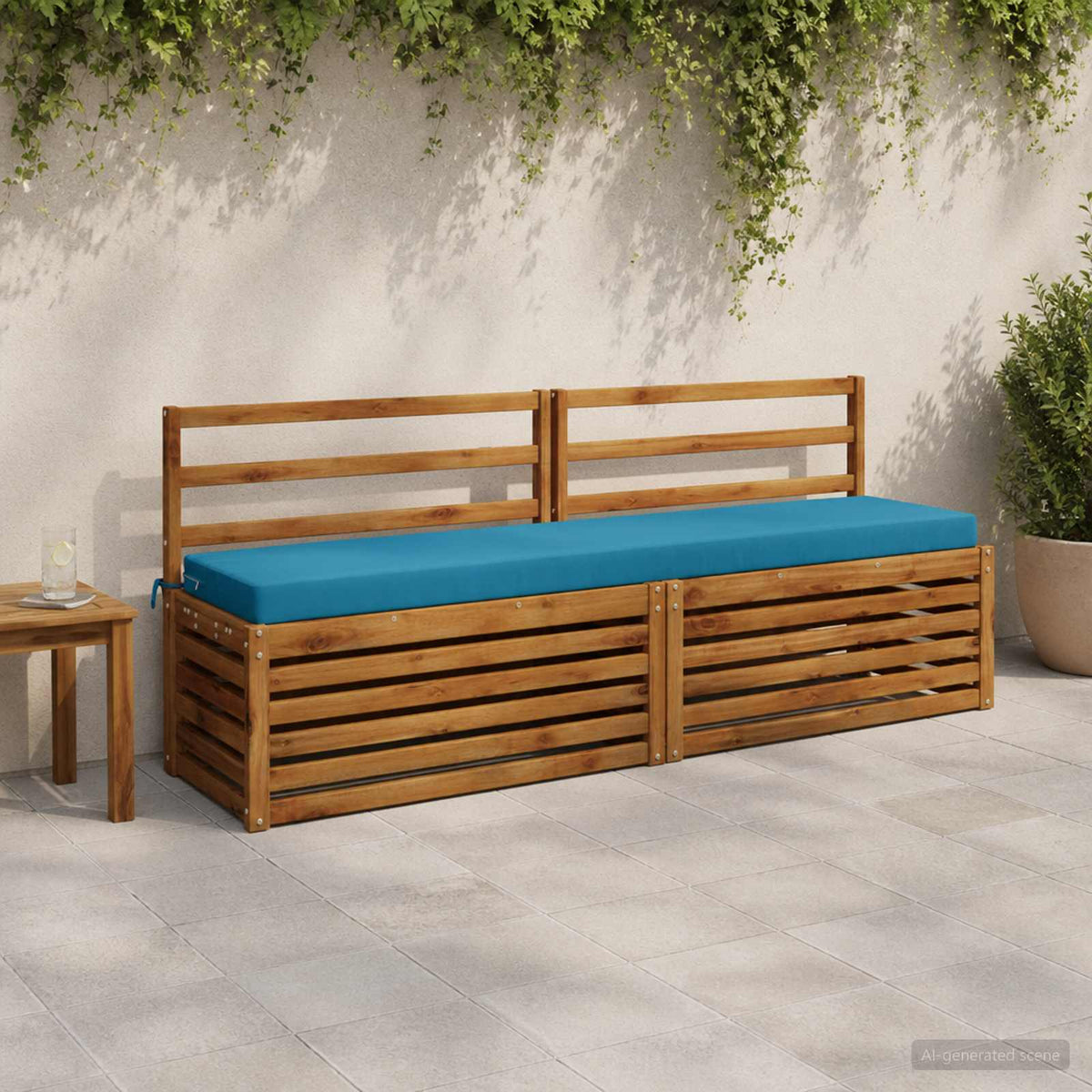 Bench Cushions SOEST 2 pcs 100% Polyester Light Blue