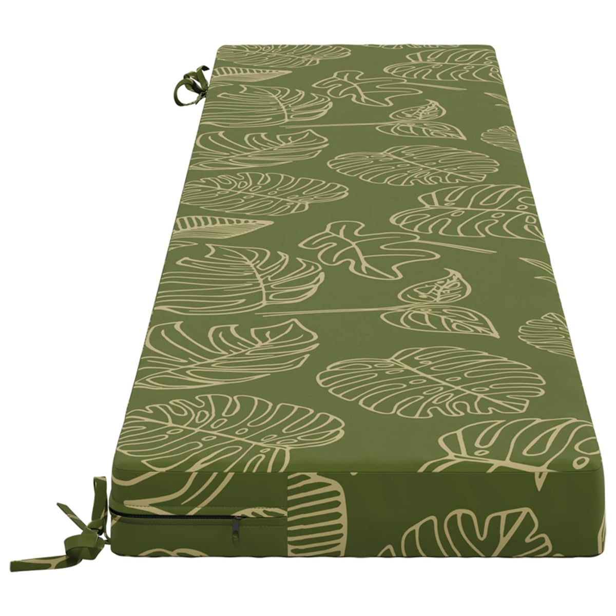 Bench Cushion SOEST 100% Polyester Leaf Design 170 x 40 x 8 cm