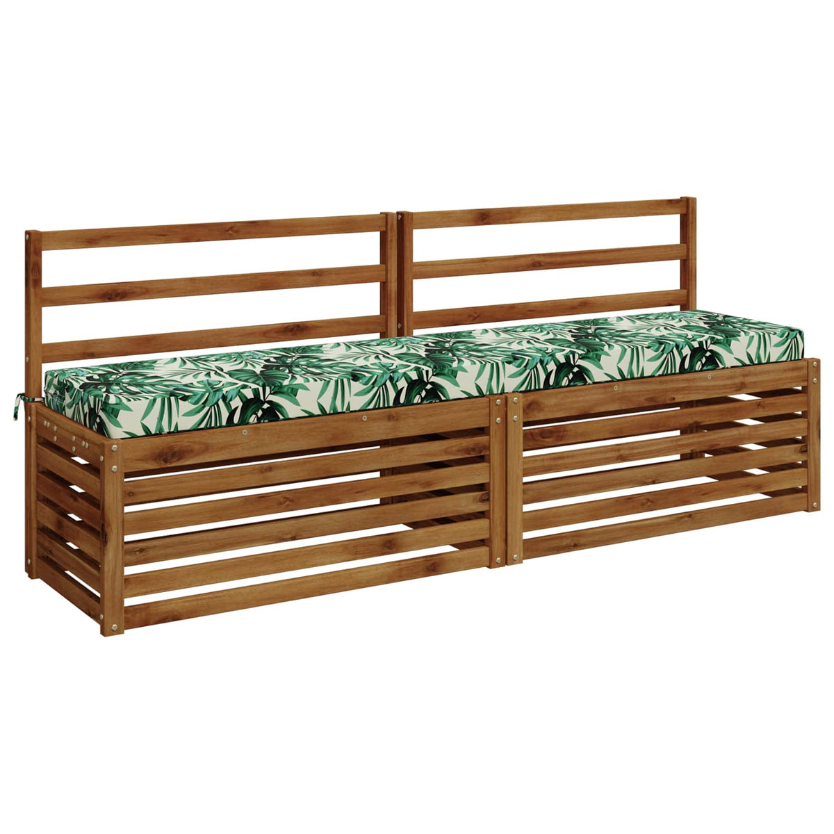 Bench Cushion SOEST 100% Polyester Leaf Pattern 180 x 40 x 8 cm