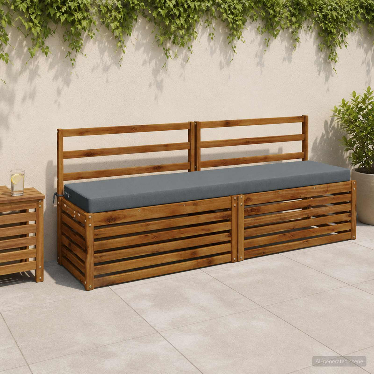 2-Piece Bench Cushions SOEST 2 pcs 100% Polyester Blue