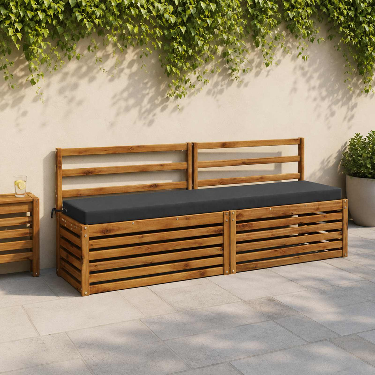 Bench Cushions SOEST 2 pcs 100% Polyester Dark Blue