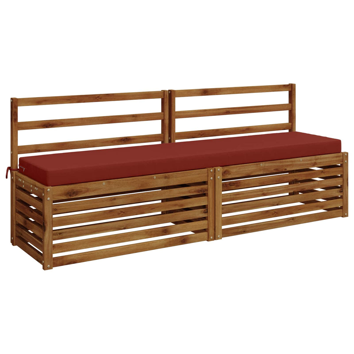 Bench Cushion SOEST 100% Polyester Red 200 x 40 x 8 cm