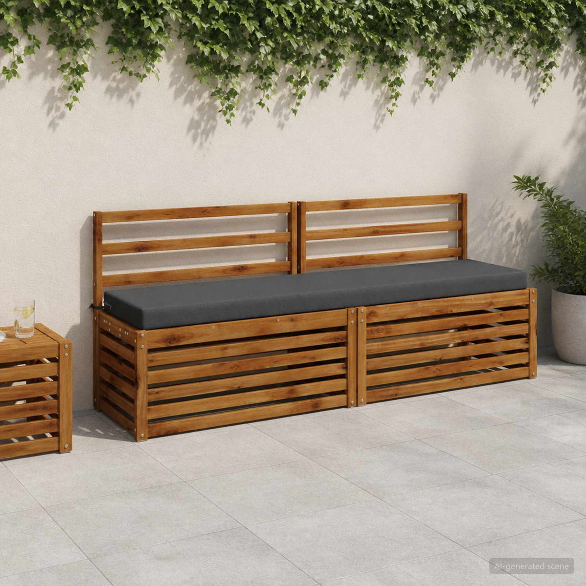Bench Cushions SOEST 2 pcs 100% Polyester Anthracite