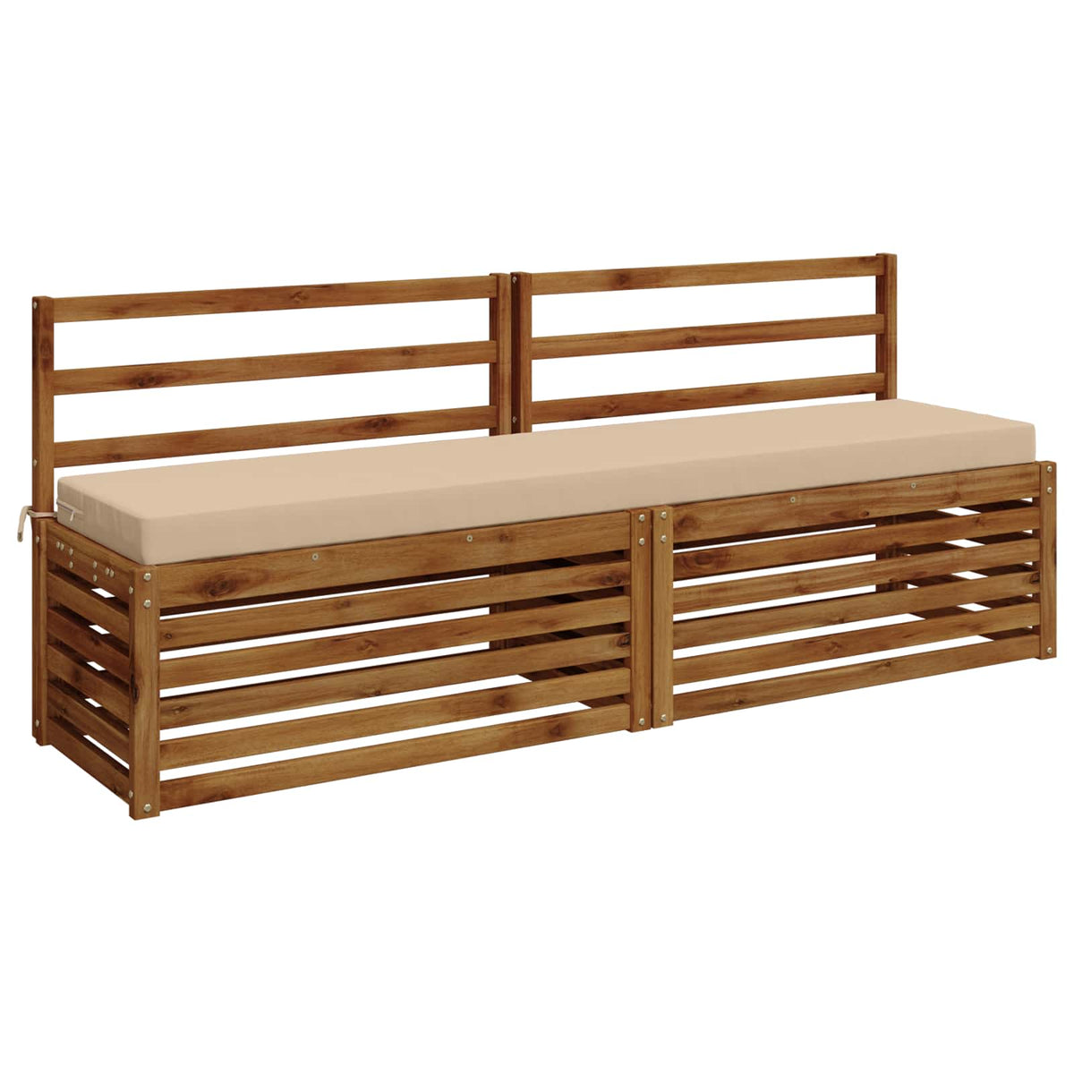 Bench Cushion SOEST 100% Polyester Cream 200 x 40 x 8 cm