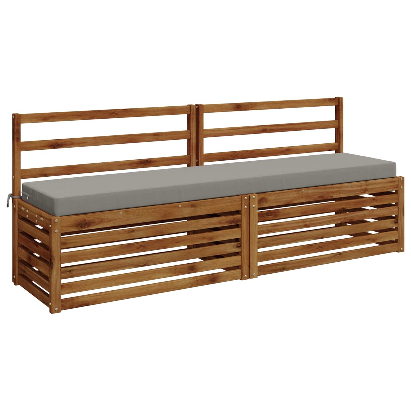 Bench Cushion SOEST 100% Polyester Grey 200 x 40 x 8 cm