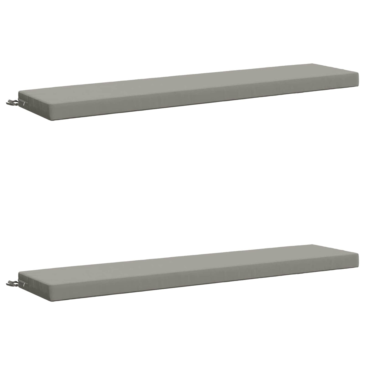 Bench Cushions SOEST 2 pcs 100% Polyester Grey 200 x 40 x 8 cm
