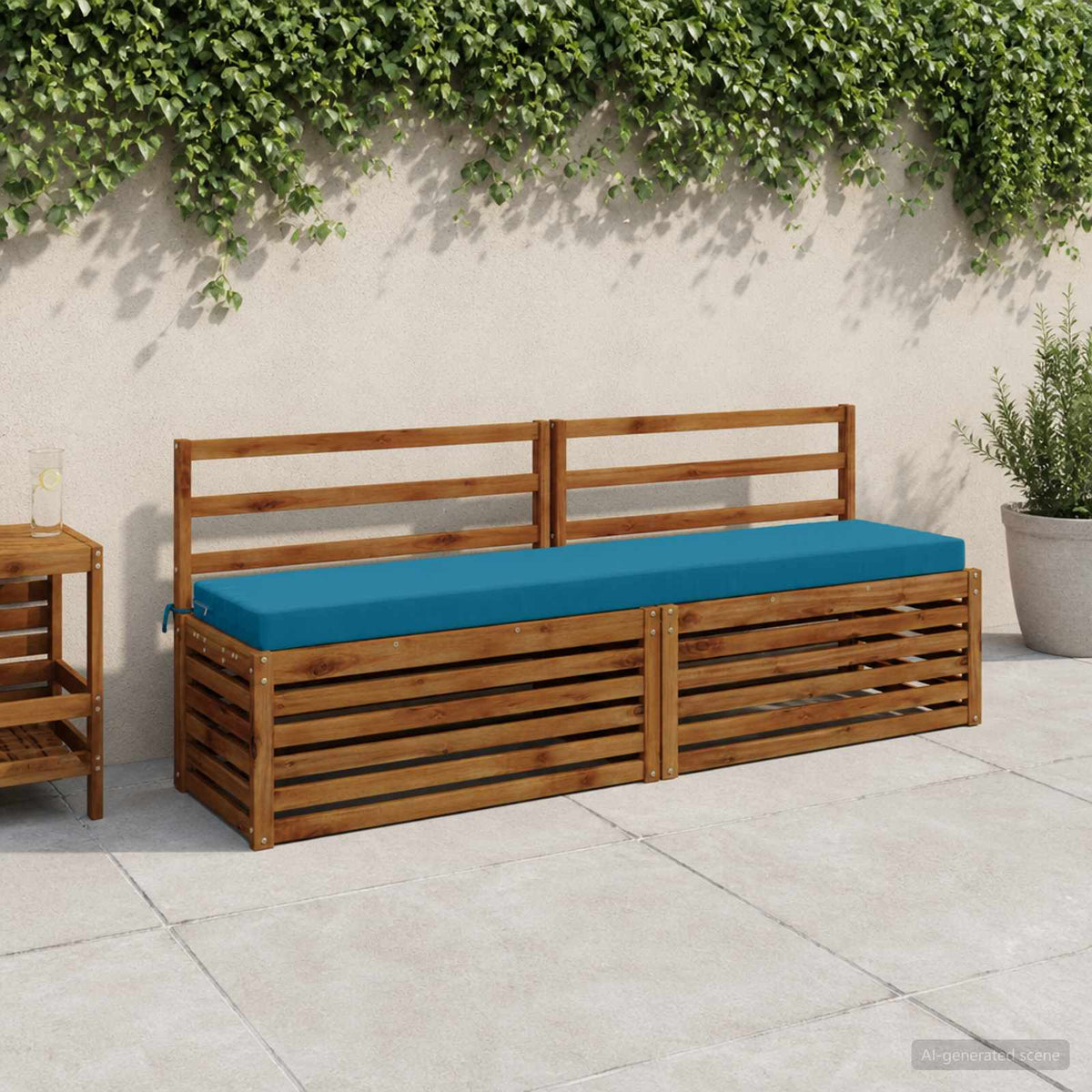 2-Piece Bench Cushions SOEST 2 pcs 100% Polyester Light Blue