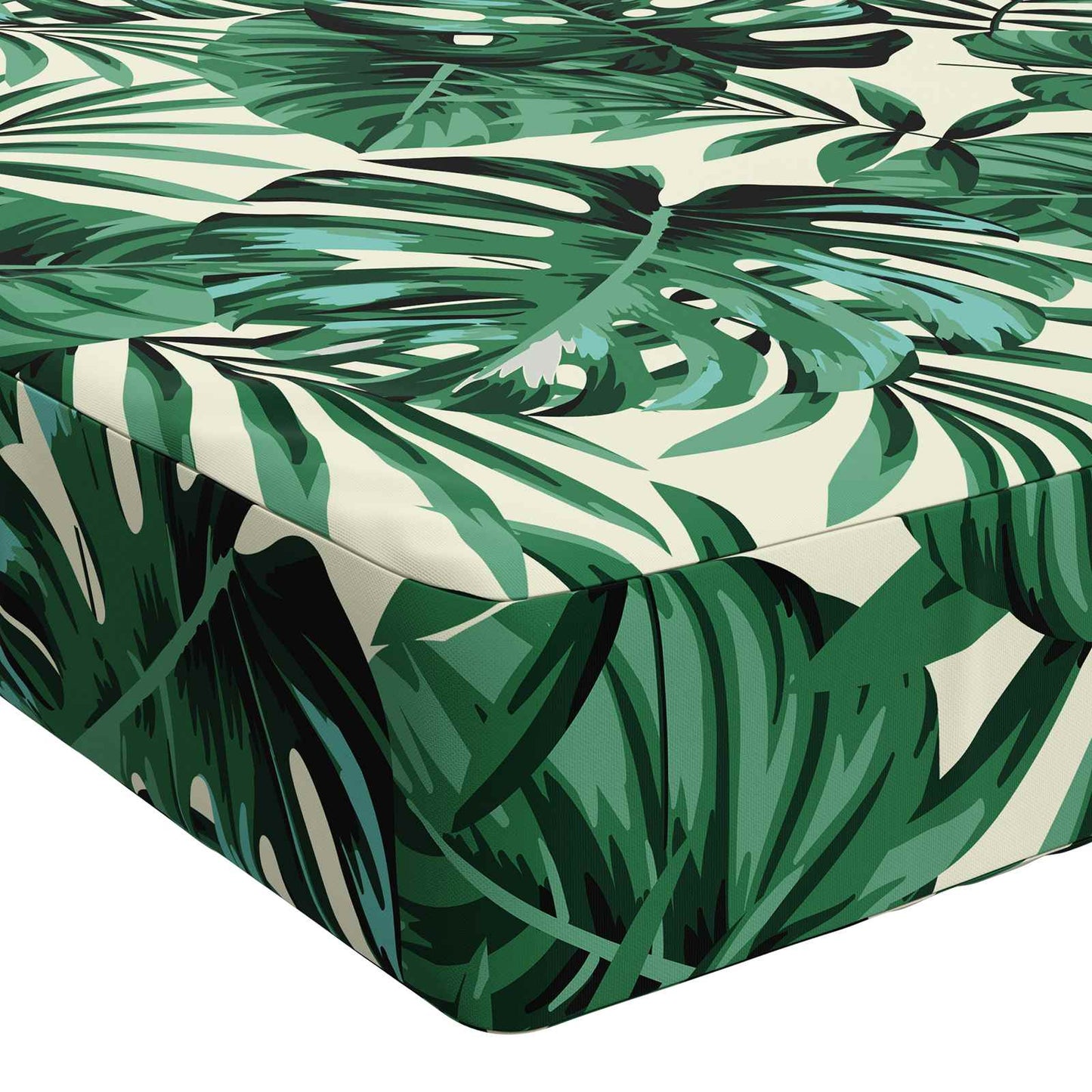 Bench Cushion SOEST 100% Polyester Leaf Pattern 200 x 40 x 8 cm
