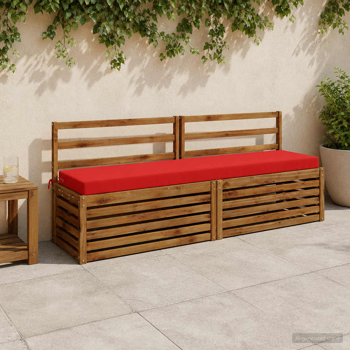 Bench Cushions SOEST 2 pcs 100% Polyester Red 200 x 40 x 8 cm