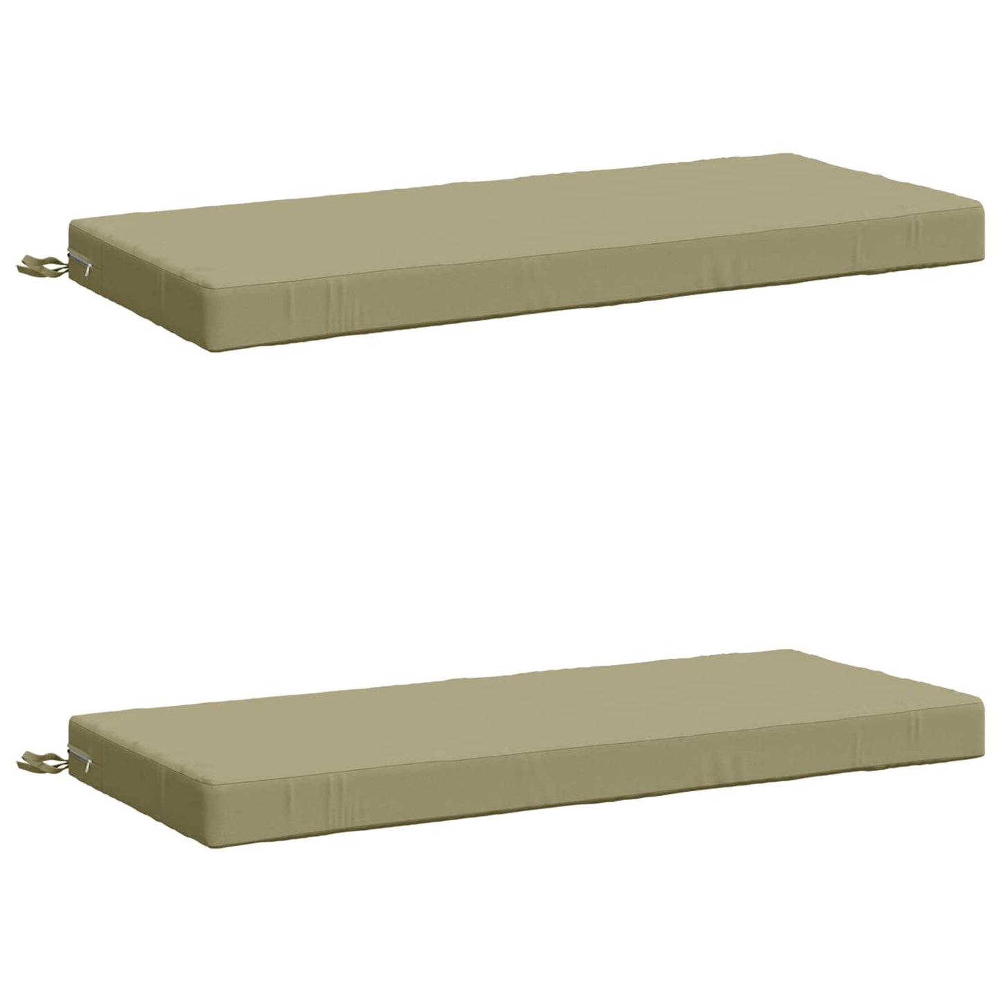 2-Piece Bench Cushions SOEST 2 pcs 100% Polyester Light Green
