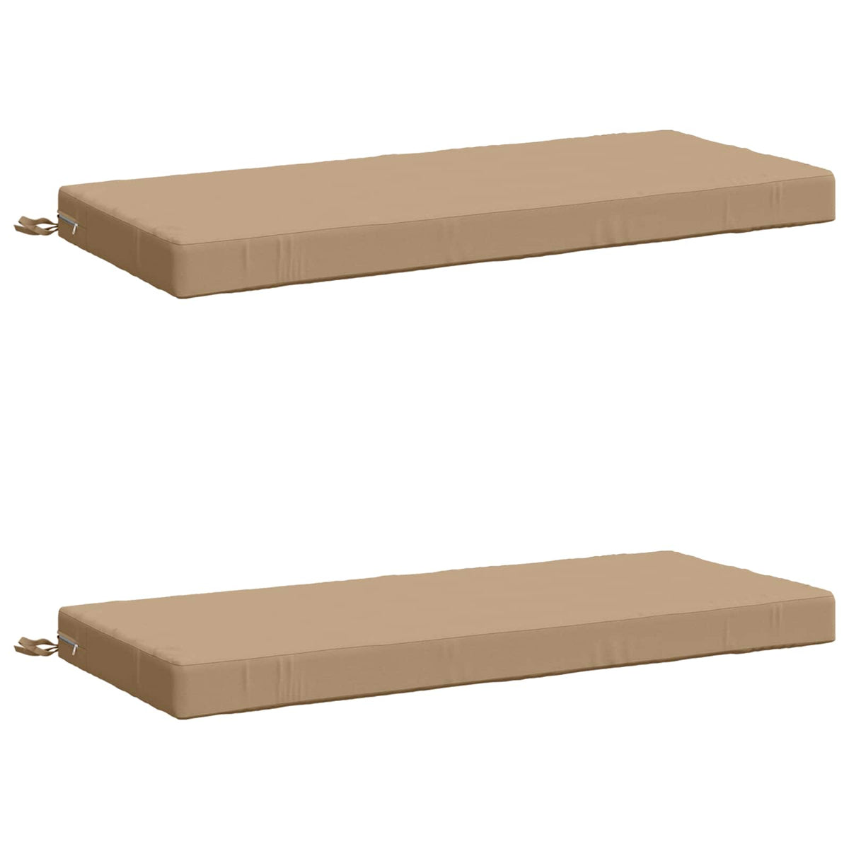 Bench Cushions SOEST 2 pcs 100% Polyester Sand 110 x 50 x 8 cm