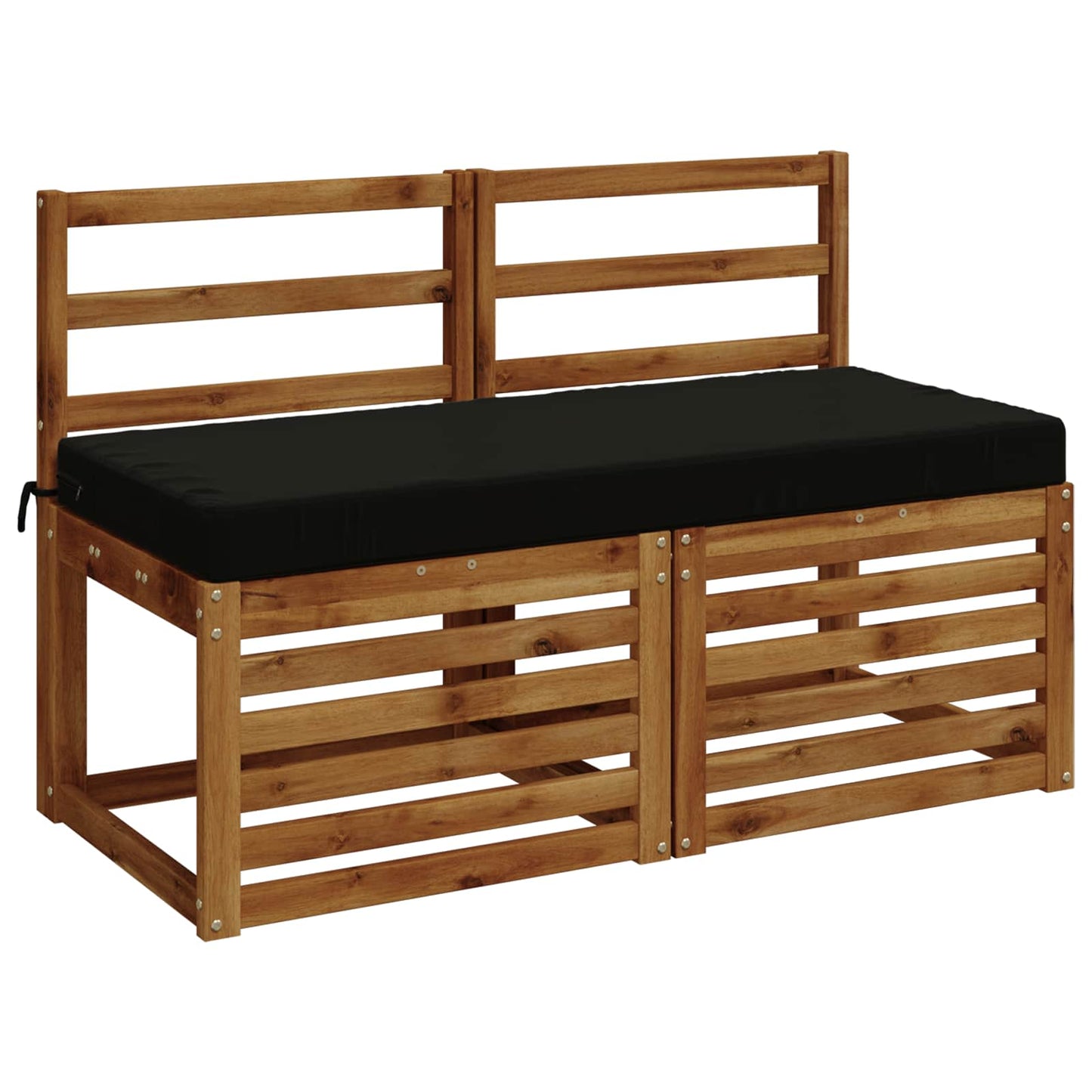 Bench Cushion SOEST 100% Polyester Black 110 x 50 x 8 cm