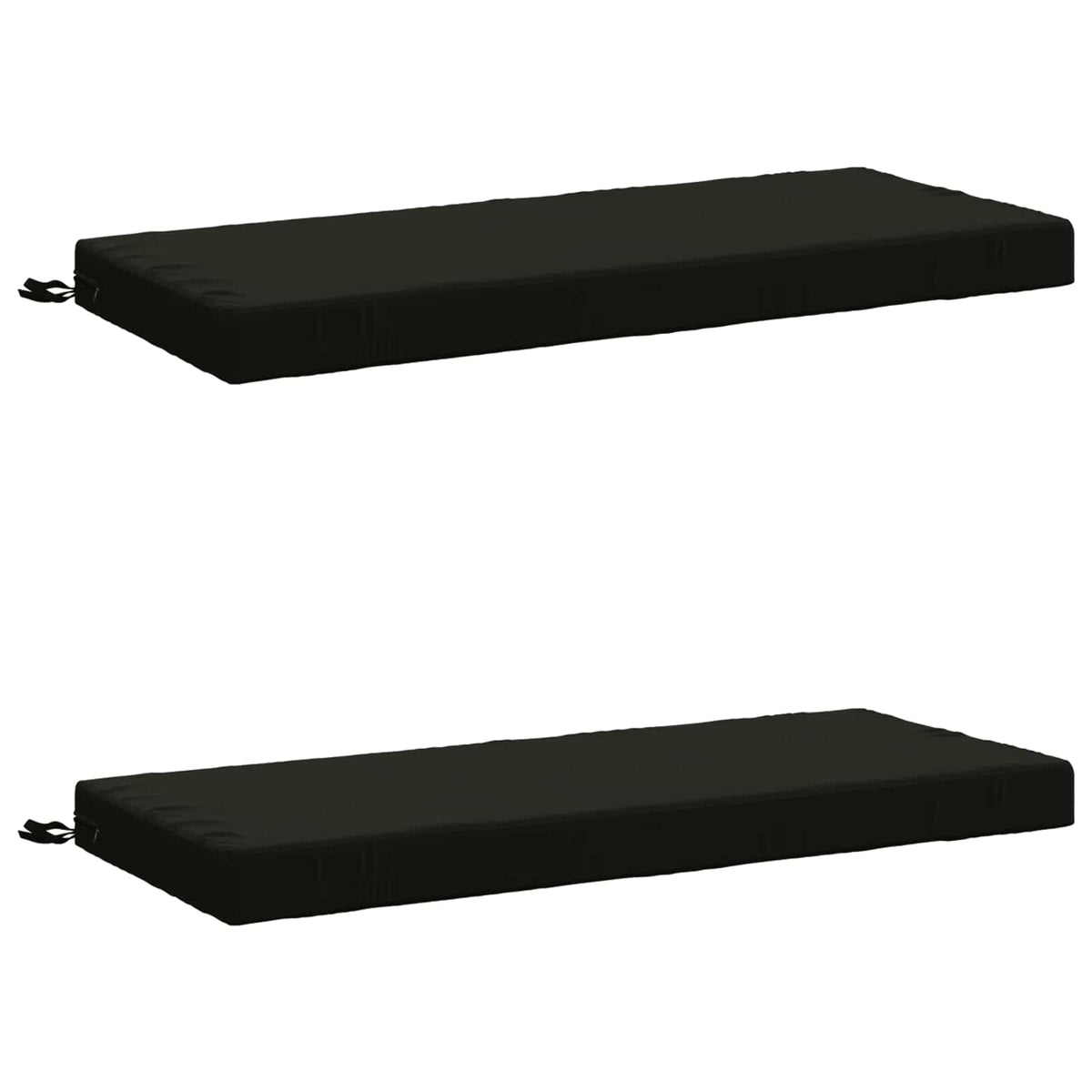Bench Cushions SOEST 2 pcs 100% Polyester Black 110 x 50 x 8 cm