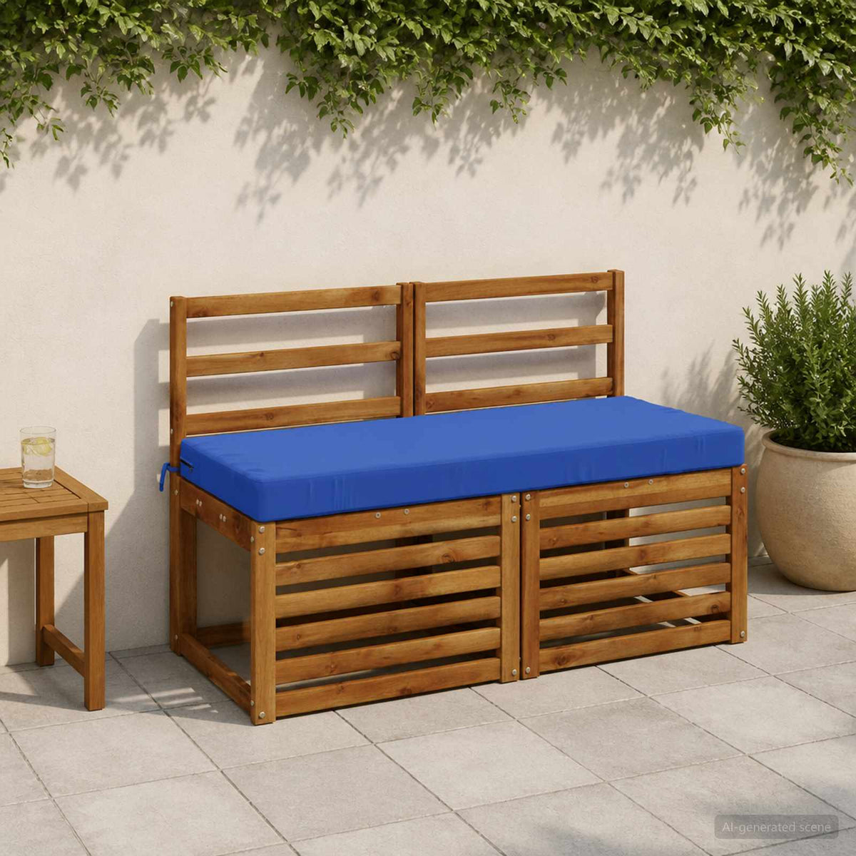 Bench Cushions SOEST 2 pcs 100% Polyester Royal Blue