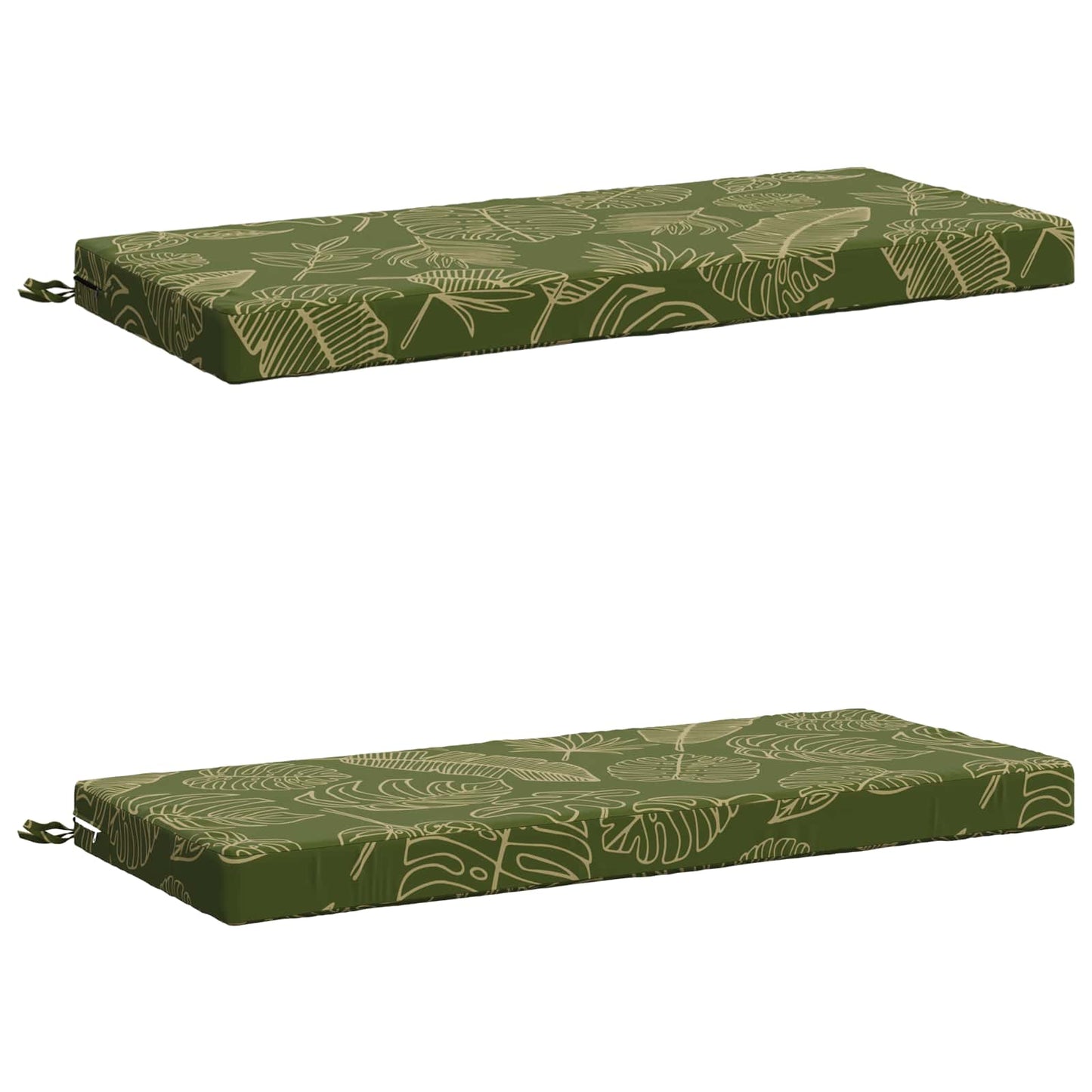 2-Piece Bench Cushions SOEST 2 pcs 100% Polyester Leaf Design