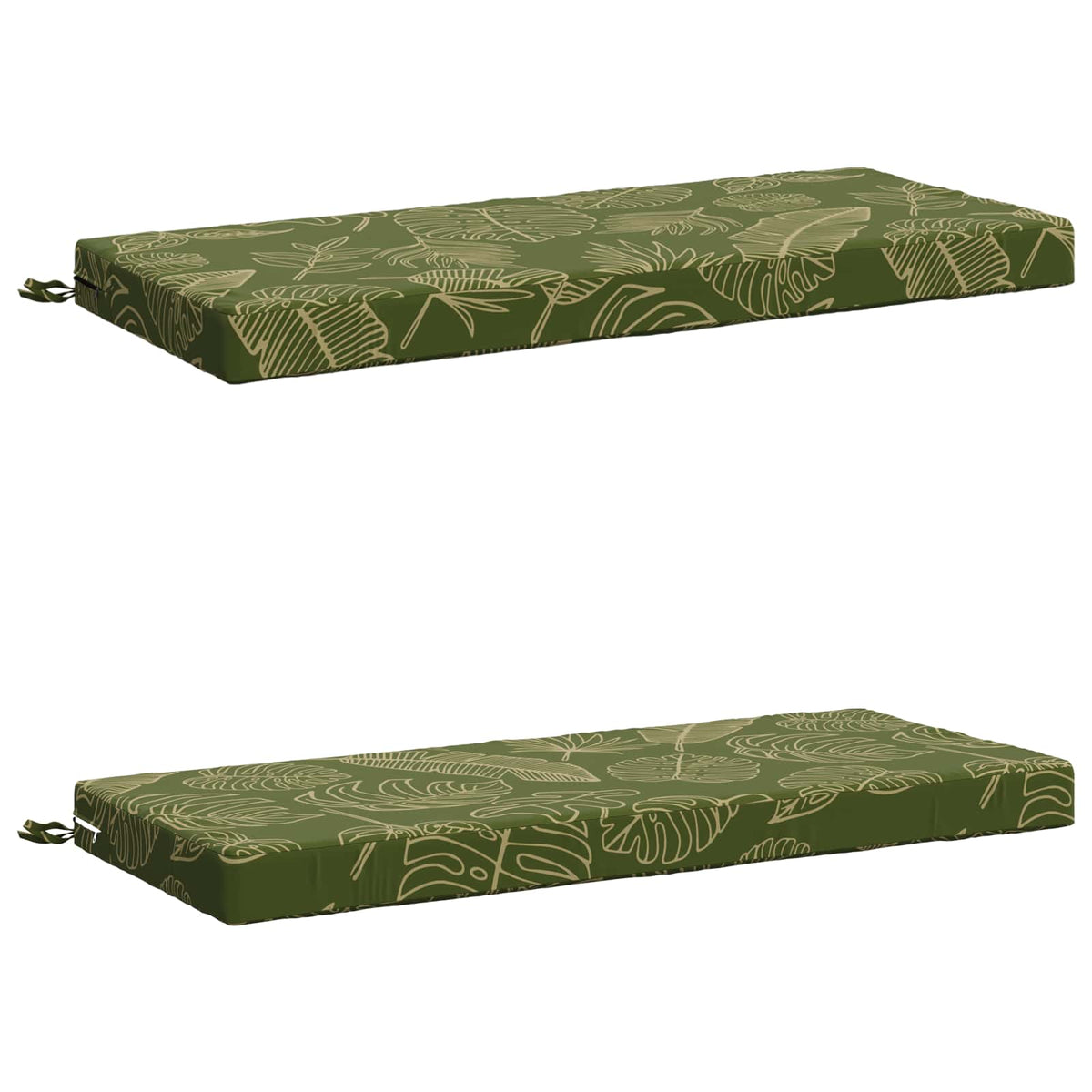 Bench Cushions SOEST 2 pcs 100% Polyester Leaf Design