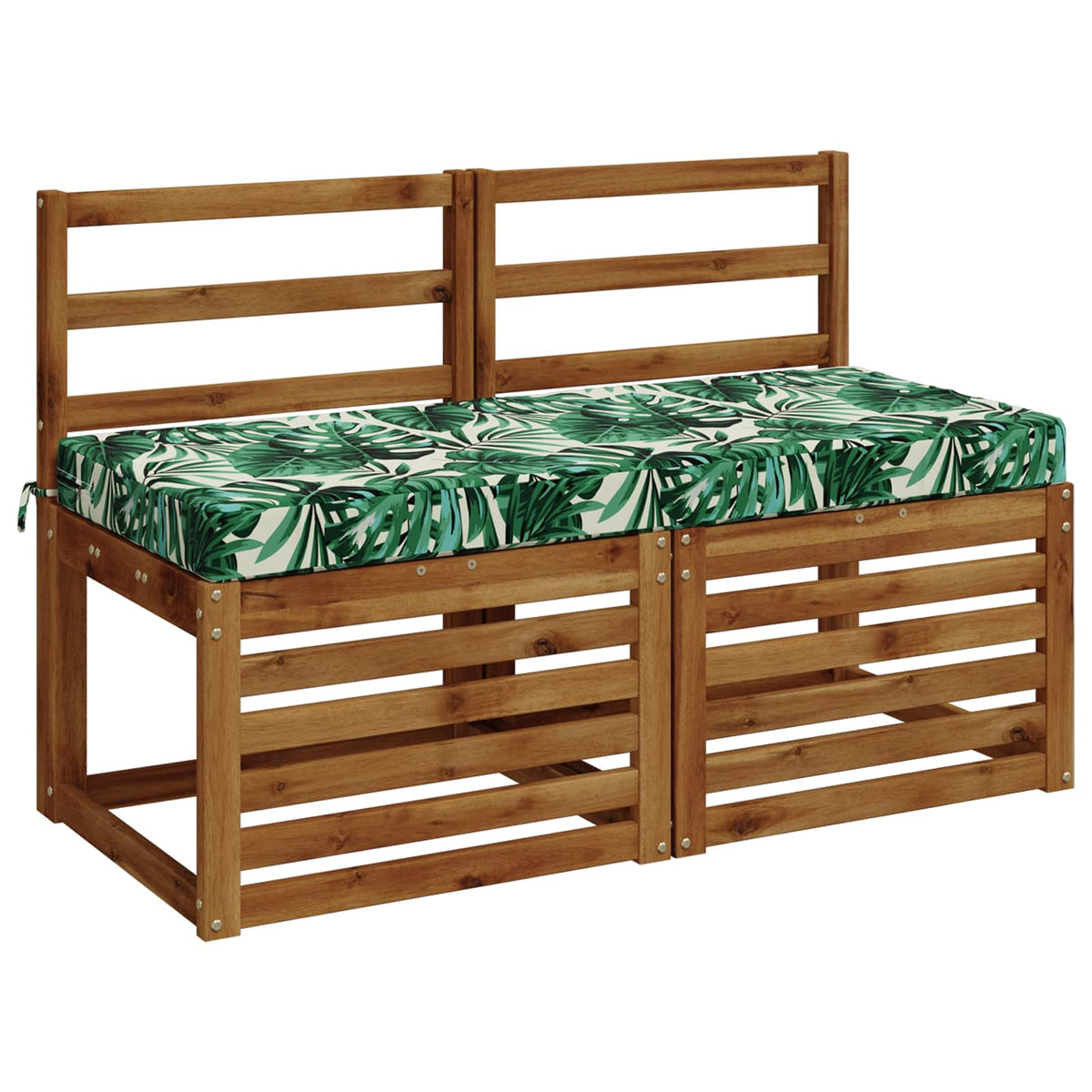 2-Piece Bench Cushions SOEST 100% Polyester Leaf Pattern