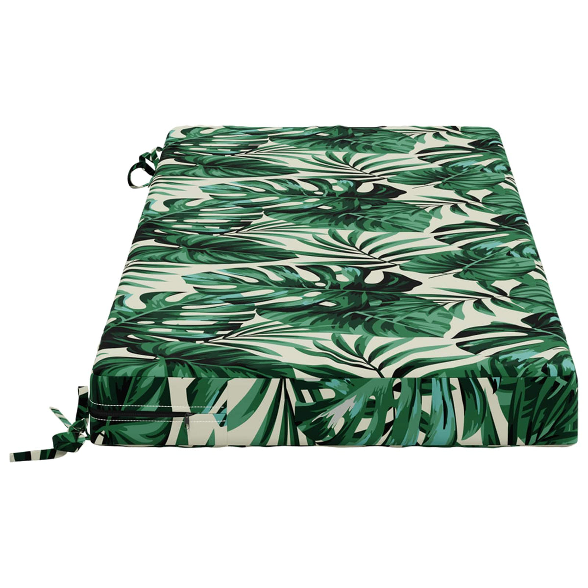 2-Piece Bench Cushions SOEST 100% Polyester Leaf Pattern