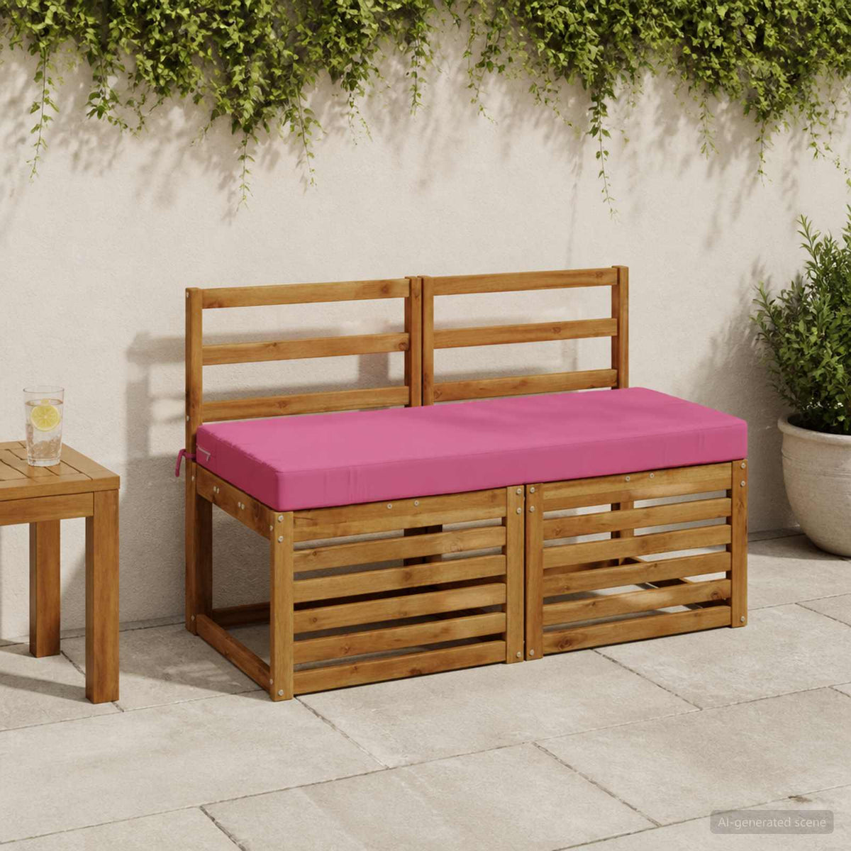 Bench Cushion SOEST 100% Polyester Pink 110 x 50 x 8 cm