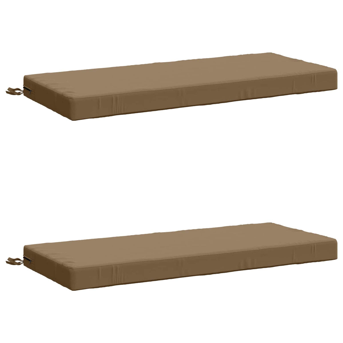 Bench Cushions SOEST 2 pcs 100% Polyester Taupe 110 x 50 x 8 cm