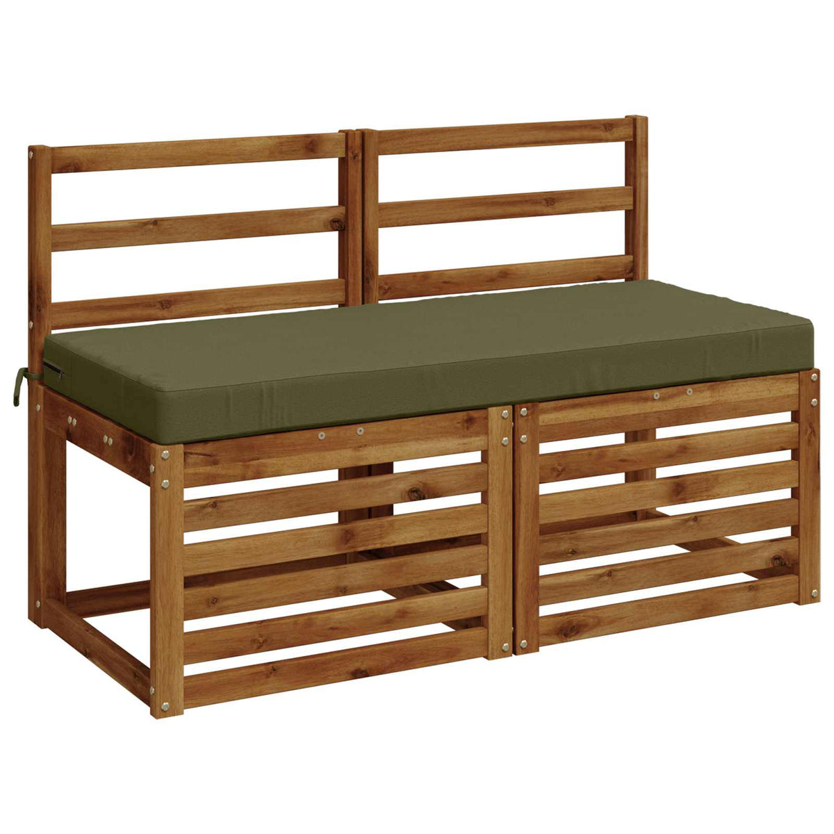 2-Piece Bench Cushions SOEST 100% Polyester Olive Green