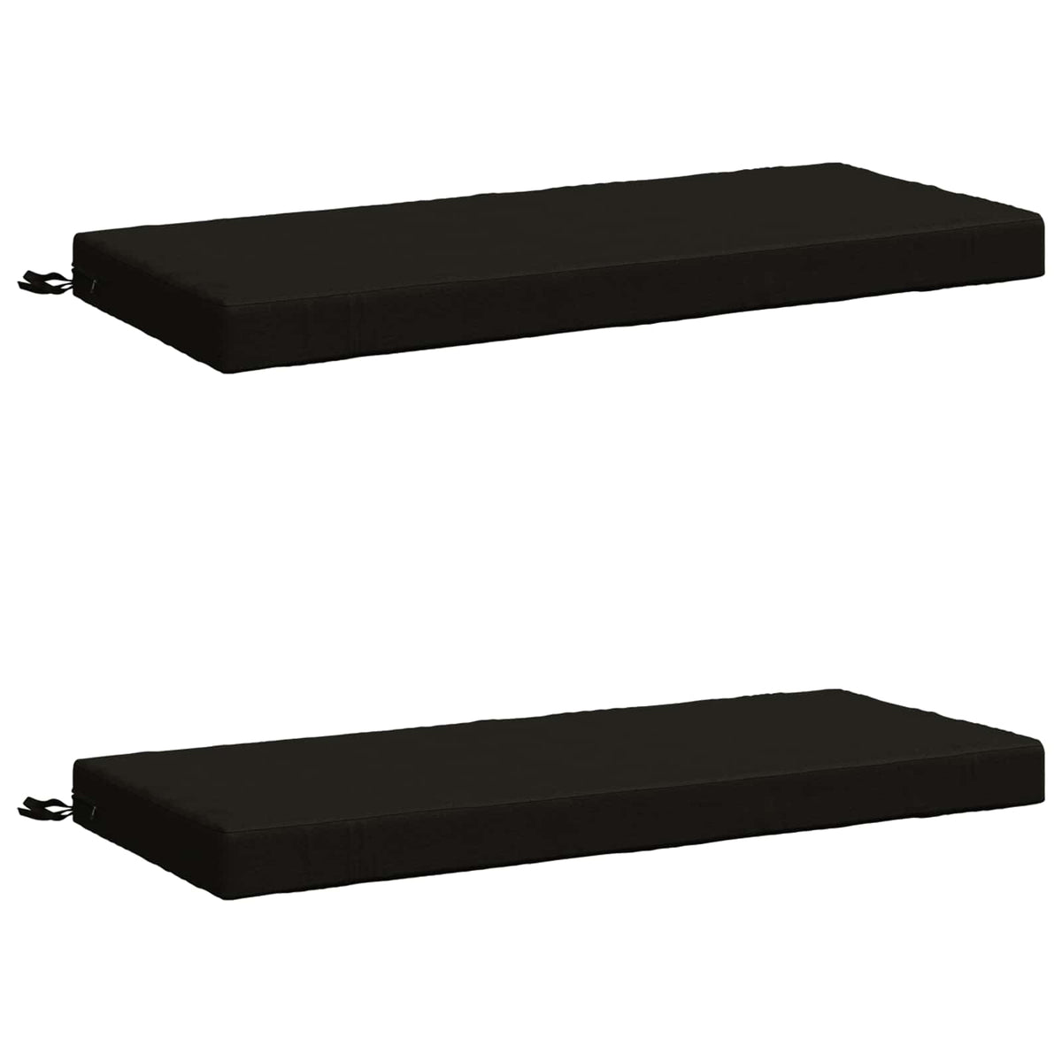 Bench Cushions SOEST 2 pcs 100% Polyester Black 120 x 50 x 8 cm