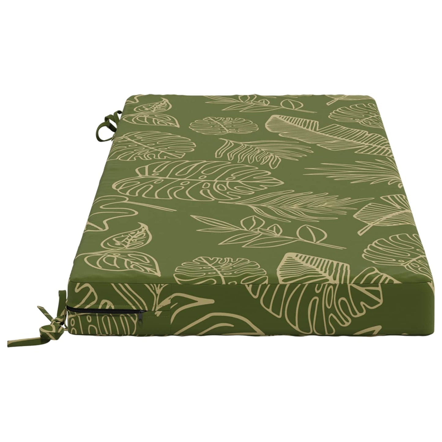 Bench Cushion SOEST 100% Polyester Leaf Design 120 x 50 x 8 cm