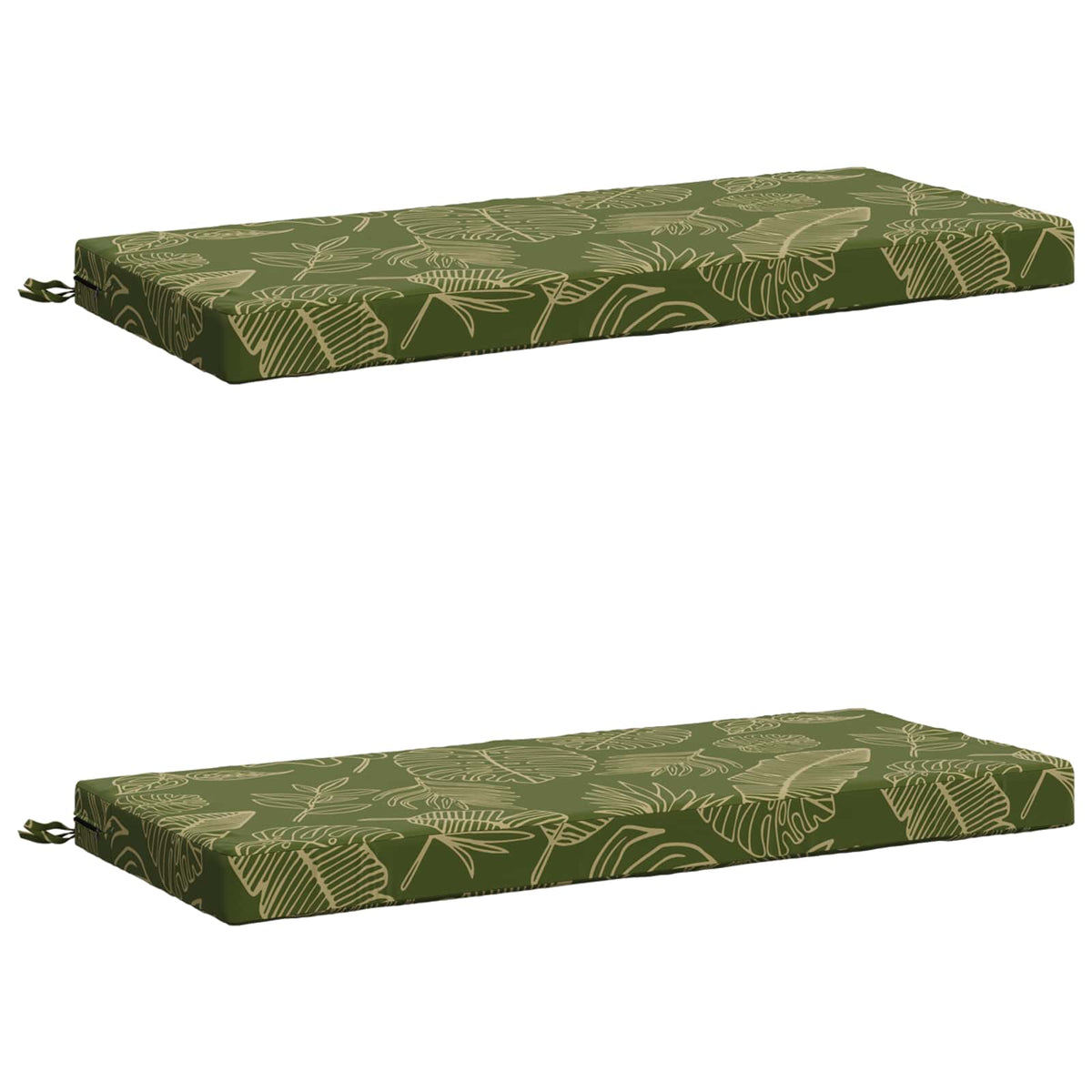 2-Piece Bench Cushions SOEST 2 pcs 100% Polyester Leaf Design