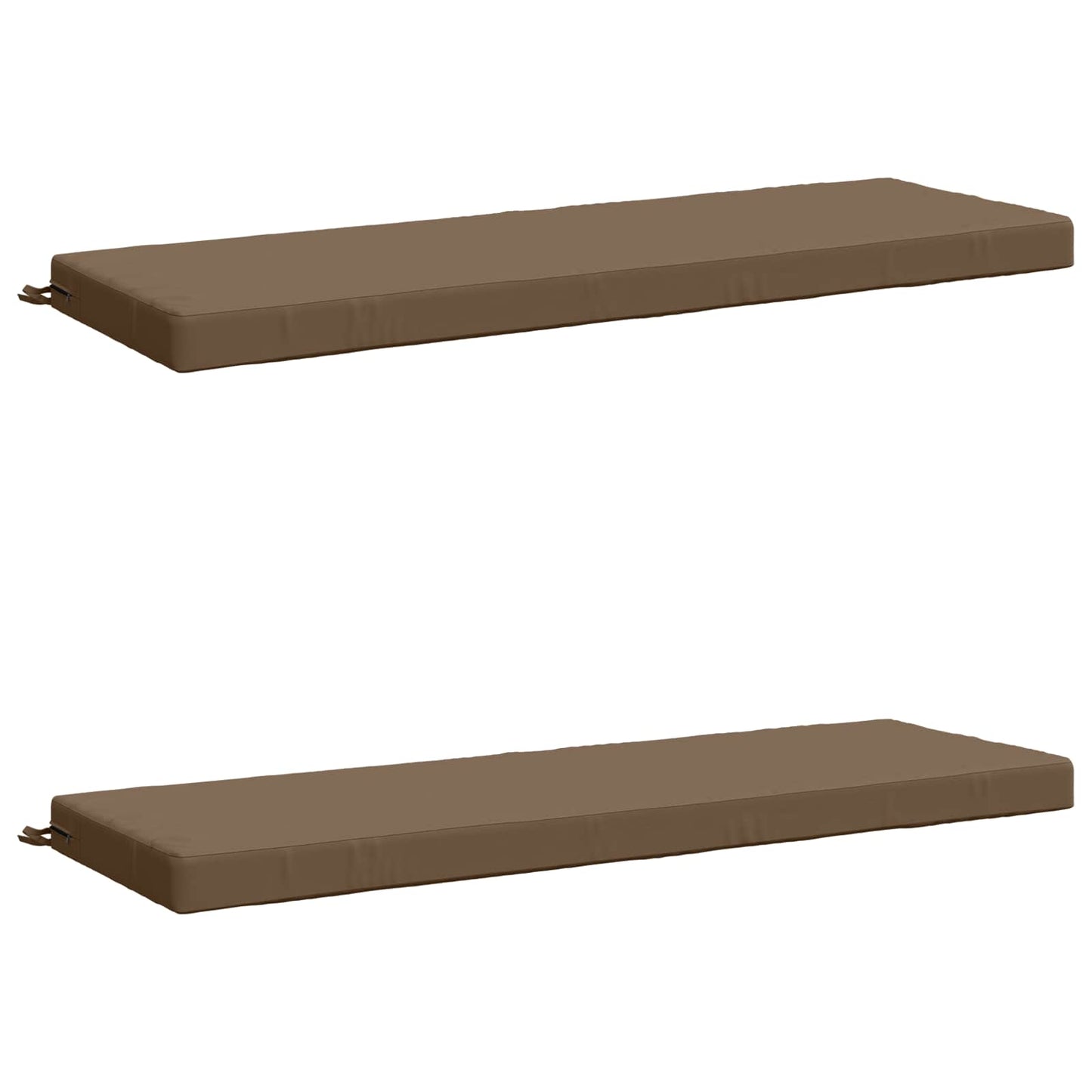 2-Piece Bench Cushions SOEST 2 pcs 100% Polyester Taupe