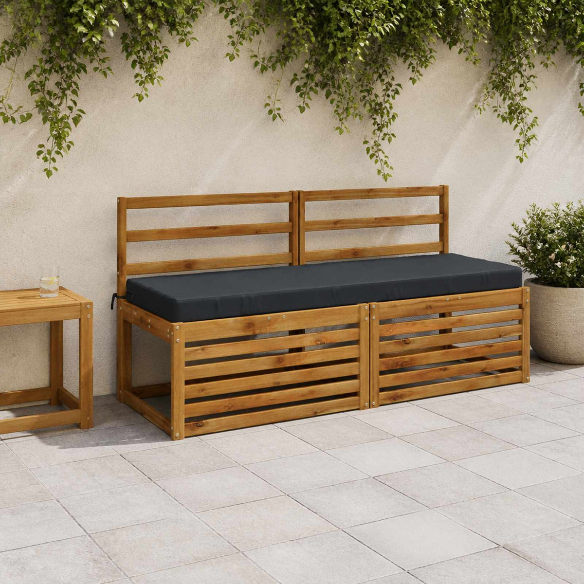 Bench Cushion SOEST 100% Polyester Dark Blue 140 x 50 x 8 cm