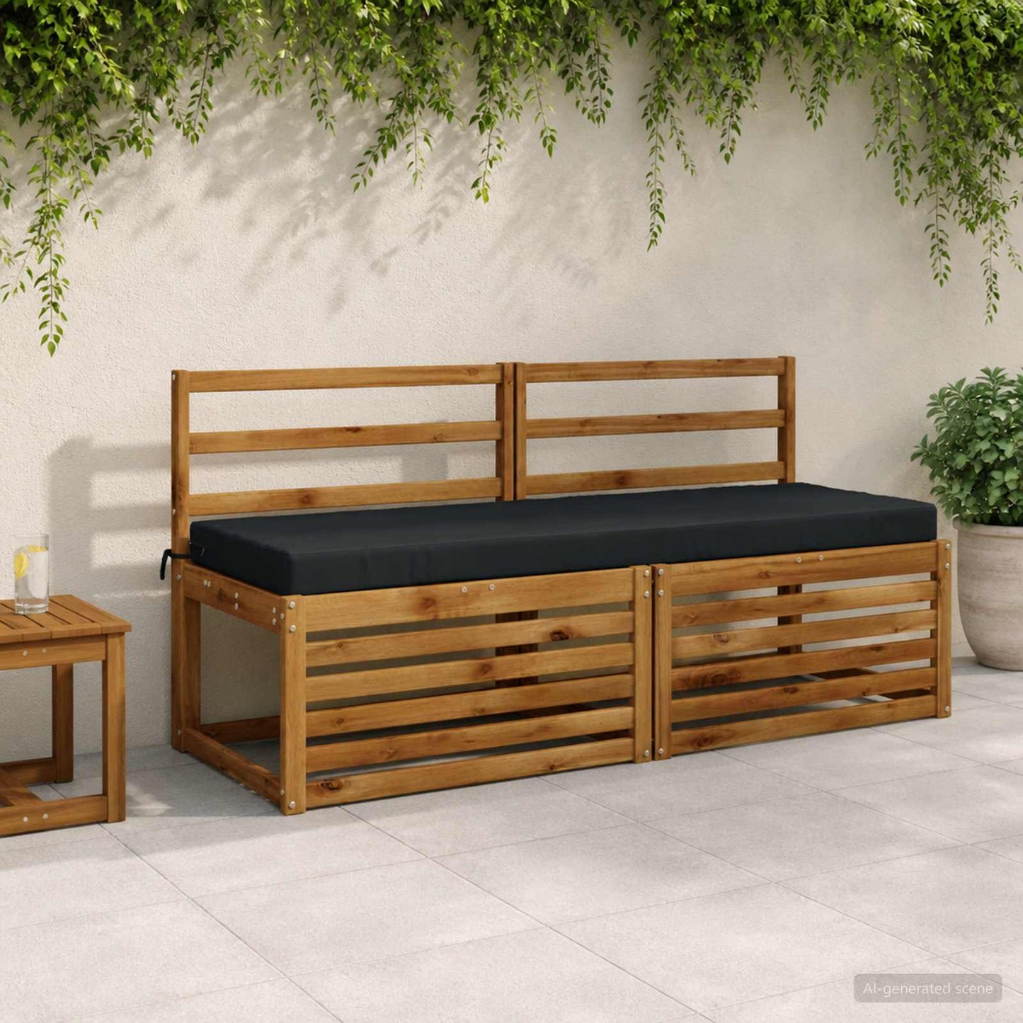 Bench Cushion SOEST 100% Polyester Dark Blue 150 x 50 x 8 cm