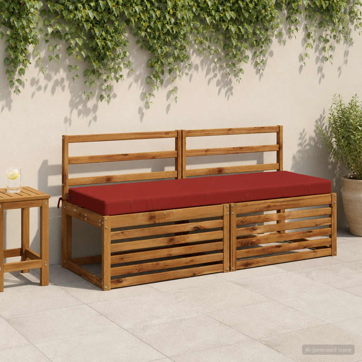 Bench Cushions SOEST 2 pcs 100% Polyester Red 150 x 50 x 8 cm