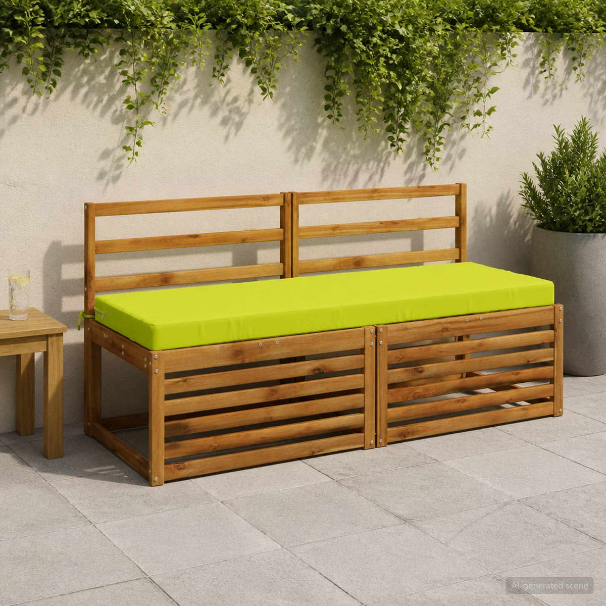 Bench Cushion SOEST 100% Polyester Bright Green 150 x 50 x 8 cm