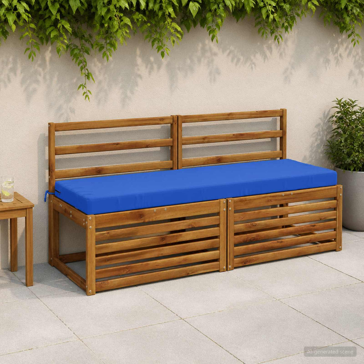 2-Piece Bench Cushions SOEST 2 pcs 100% Polyester Royal Blue