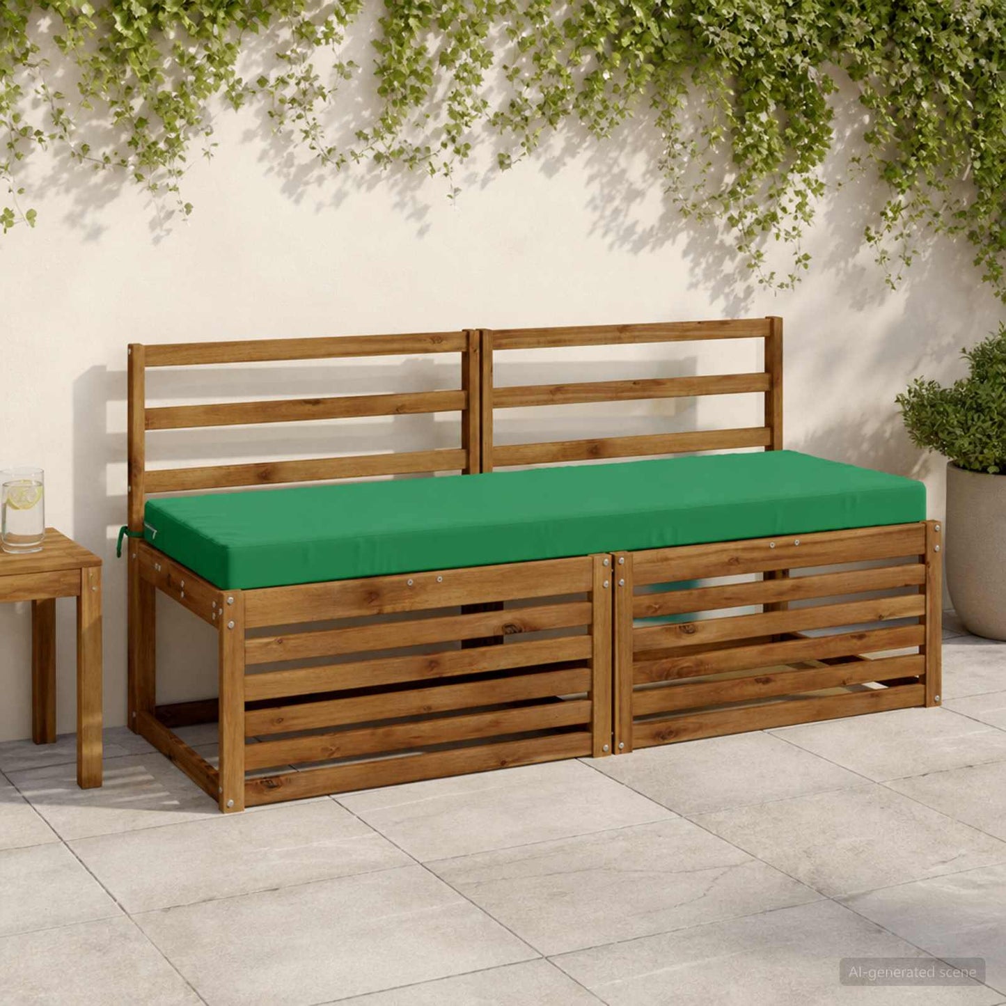 Bench Cushion SOEST 100% Polyester Green 150 x 50 x 8 cm