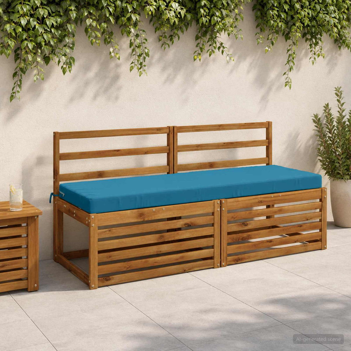 Bench Cushions SOEST 2 pcs 100% Polyester Light Blue