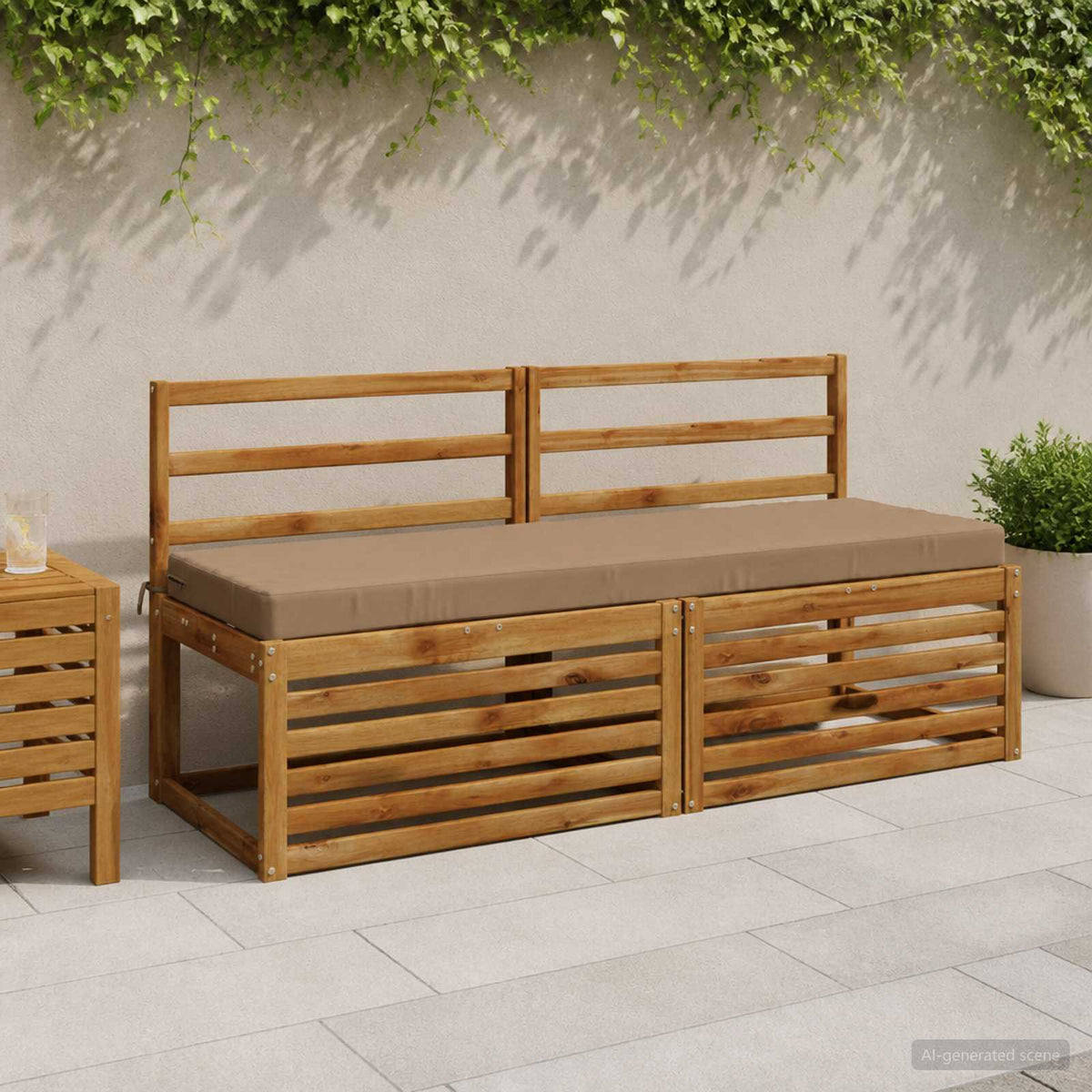 Bench Cushion SOEST 100% Polyester Taupe 140 x 50 x 8 cm