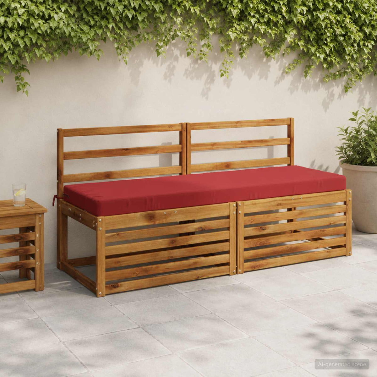 Bench Cushions SOEST 2 pcs 100% Polyester Wine Red