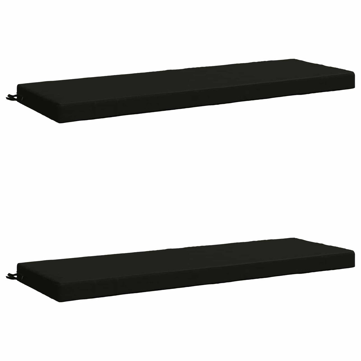 Bench Cushions SOEST 2 pcs 100% Polyester Black 150 x 50 x 8 cm
