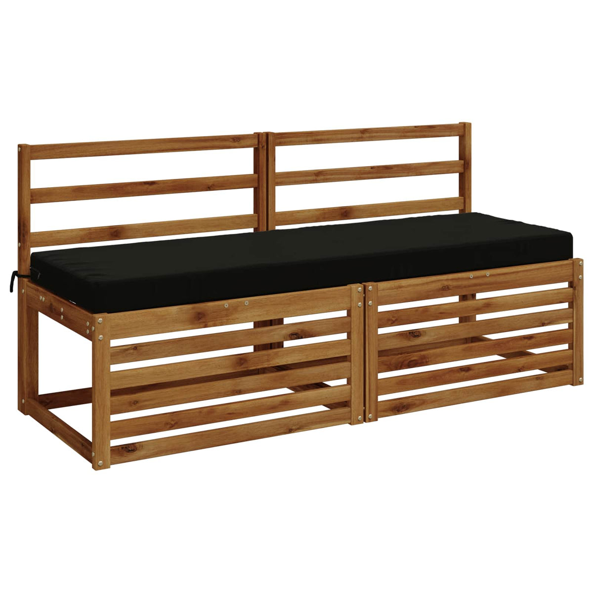 Bench Cushion SOEST 100% Polyester Black 150 x 50 x 8 cm