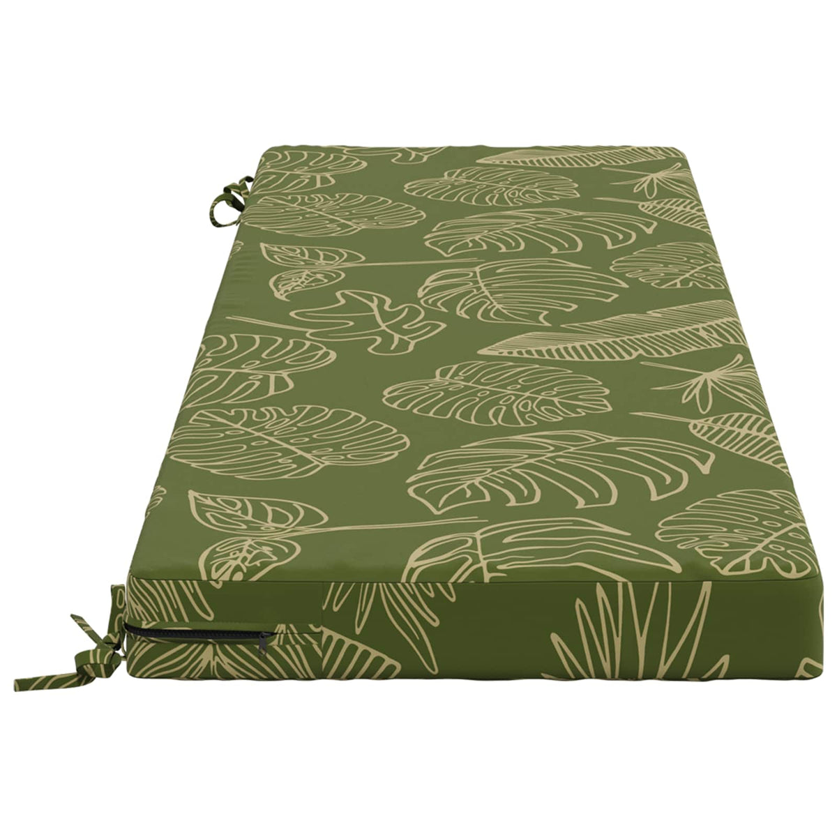 Bench Cushion SOEST 100% Polyester Leaf Design 150 x 50 x 8 cm