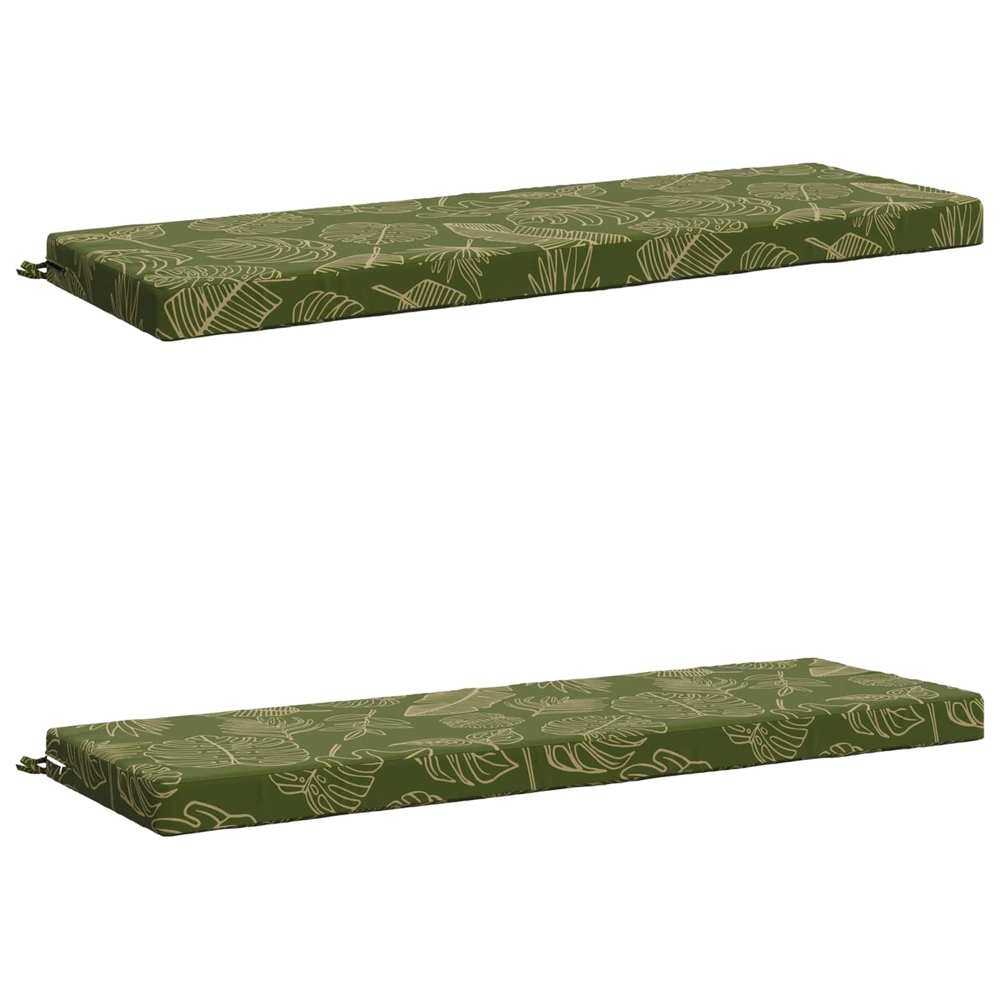 2-Piece Bench Cushions SOEST 2 pcs 100% Polyester Leaf Design
