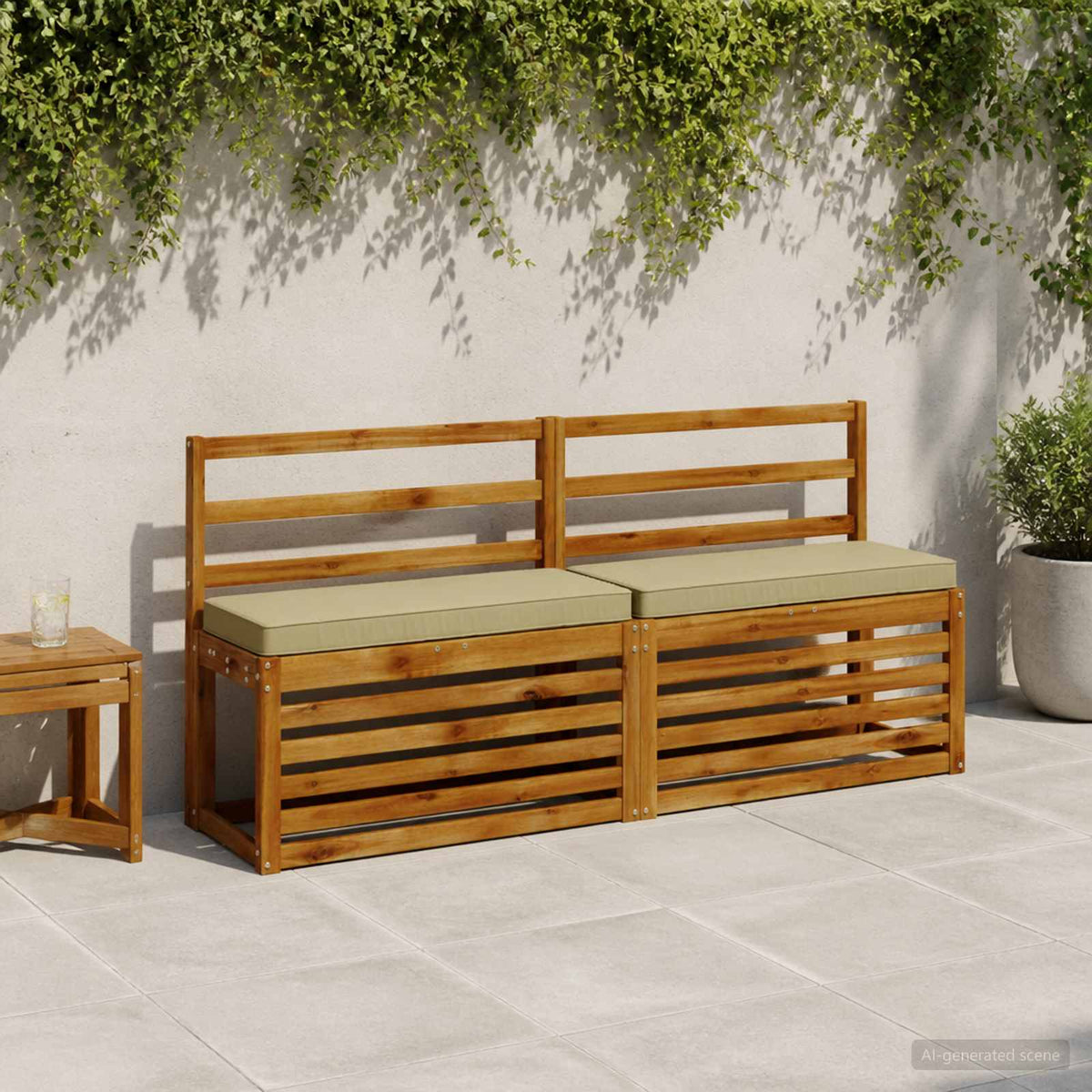 2-Piece Bench Cushions VUGHT 2 pcs 100% Polyester Light Green