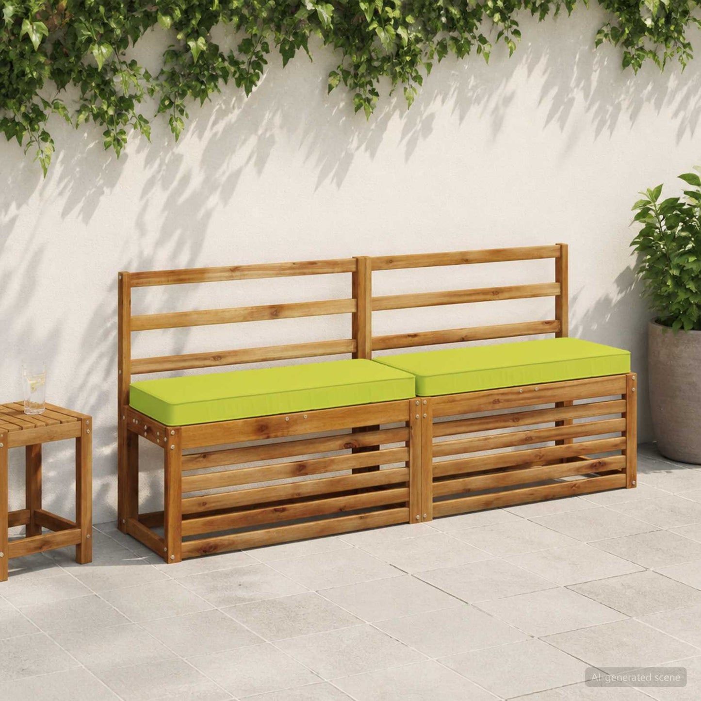 1-Piece Bench Cushion VUGHT 100% Polyester Bright Green