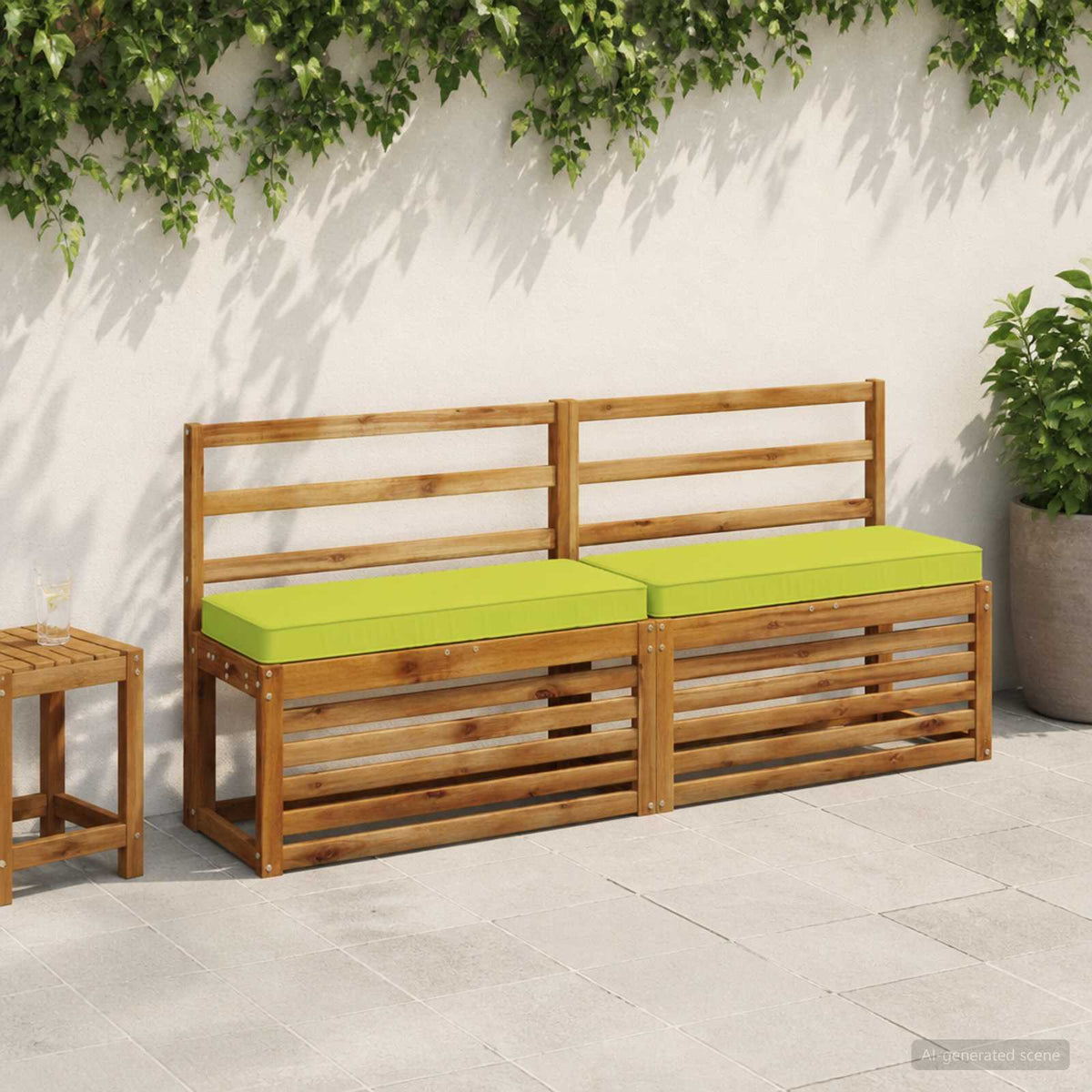 1-Piece Bench Cushion VUGHT 100% Polyester Bright Green