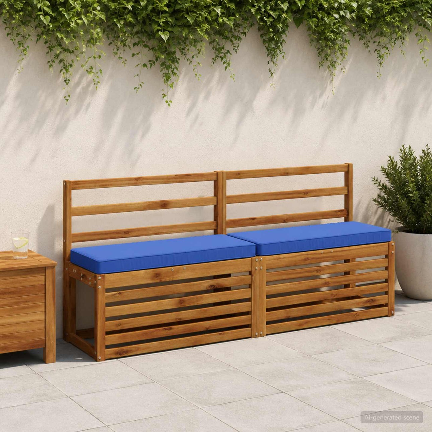 2-Piece Bench Cushions VUGHT 2 pcs 100% Polyester Royal Blue